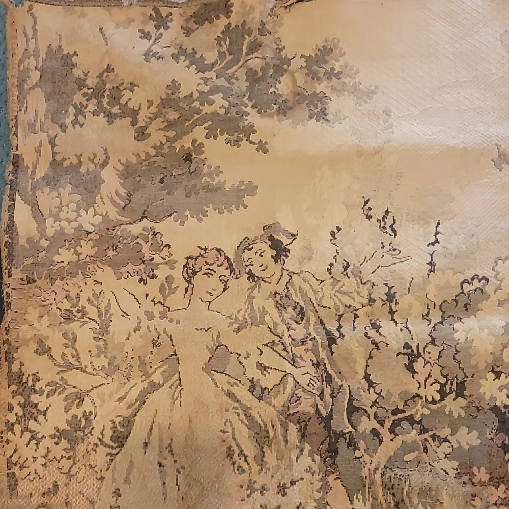 Vintage French Late 1800's Tapestry with Pastoral Scene